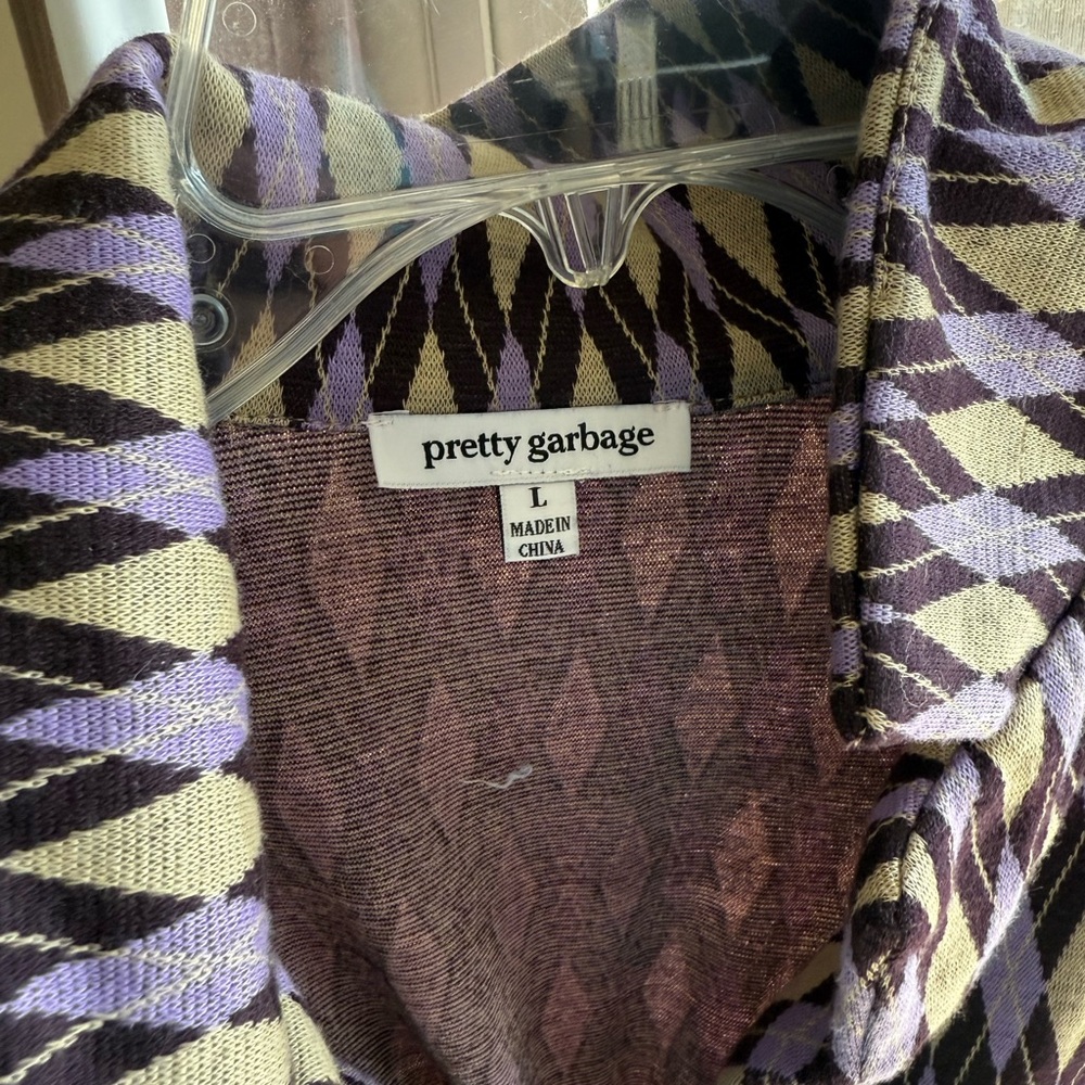 Pretty Garbage Checked Type Pattern Purple And Br… - image 2